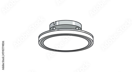 Modern Circular Recessed Ceiling Light Fixture Illustration.