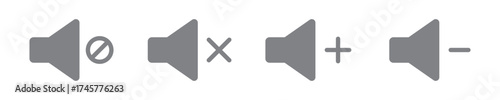 speaker icon set. noise icons symbol. sound level. silent signs. Volume symbol