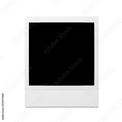 Wallpaper Mural A classic blank white Polaroid print with a wide border and matte black square, providing copy space against a transparent, shadowless background, sterile professional minimalism concept Torontodigital.ca
