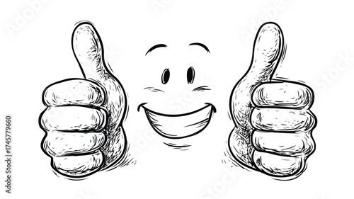 Cheerful Smiling Person Showing Thumbs Up Gesture of Success and Happiness