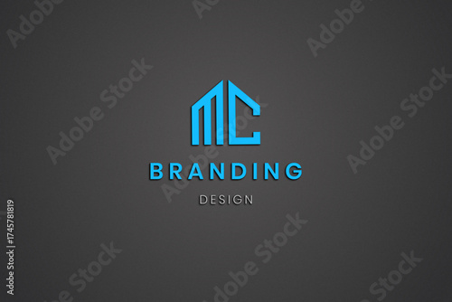 Abstract vector MC logo Mockup background