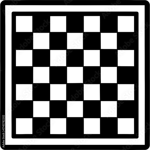 Chess board pattern outline icon vector