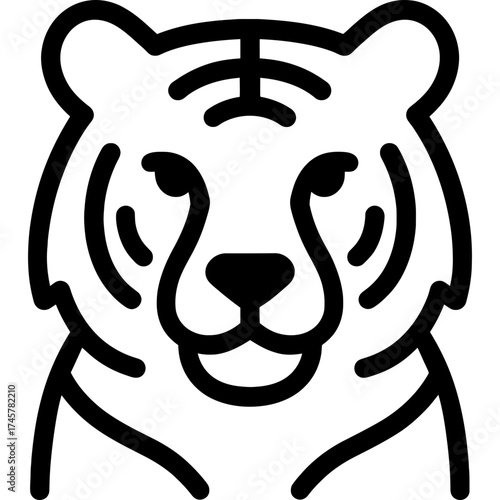 Minimalistic zodiac tiger icon