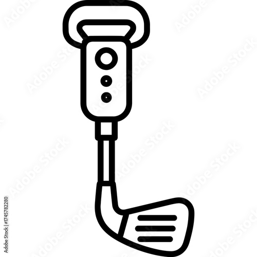 Vr golf club attachment outline icon vector