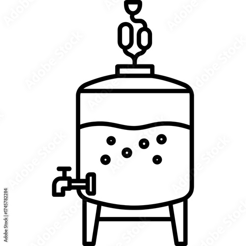 Fermentation vessel outline icon vector