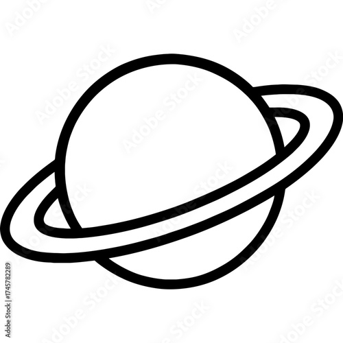 Planet saturn rings outline icon vector