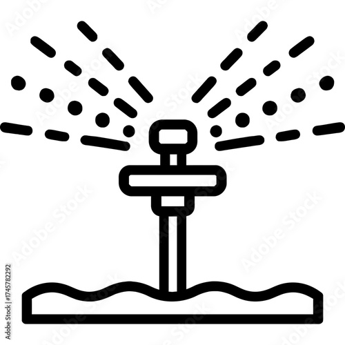 Garden sprinkler water outline icon vector