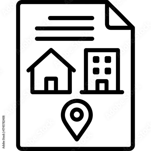 Deed property ownership paper outline icon vector