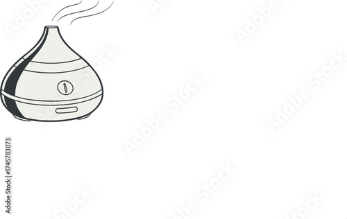 diffuser with aroma steam vector flat minimalist