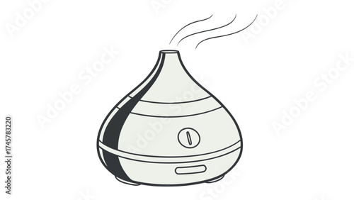 minimalist diffuser with aroma steam vector flat