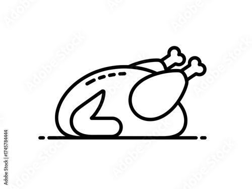 Roasted turkey isolated on white background, ready for thanksgiving day