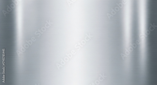 Brushed metal texture with vertical reflections, a seamless industrial background with a polished metallic surface and subtle highlights, perfect for technology or manufacturing themes