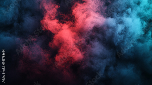 Wallpaper Mural Horror-themed dark background with green, red, and blue clouds, grunge smoke texture, and black haunted atmosphere. Perfect for thriller, mystery, or movie poster design. Torontodigital.ca