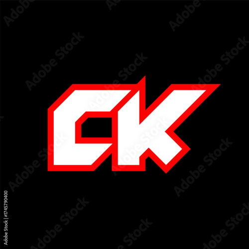 CK logo design, initial CK letter design with sci-fi style. CK logo for game, esport, Technology, Digital, Community or Business. C K sport modern Italic alphabet font. Typography urban style fonts.