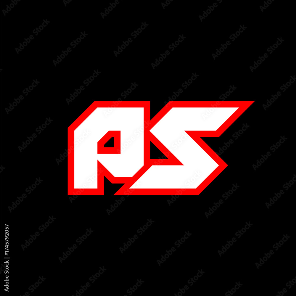 Obraz premium PS logo design, initial PS letter design with sci-fi style. PS logo for game, esport, Technology, Digital, Community or Business. P S sport modern Italic alphabet font. Typography urban style fonts.