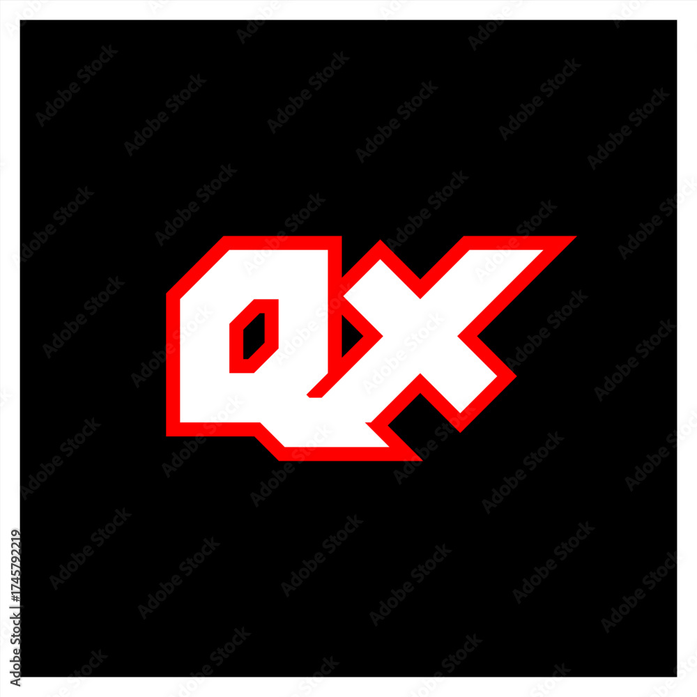 Obraz premium QX logo design, initial QX letter design with sci-fi style. QX logo for game, esport, Technology, Digital, Community or Business. Q X sport modern Italic alphabet font. Typography urban style fonts.