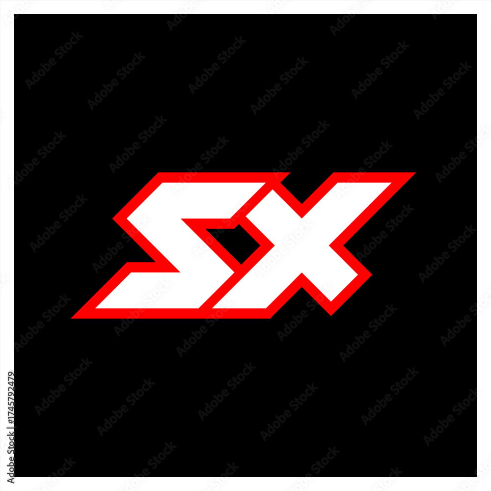 Obraz premium SX logo design, initial SX letter design with sci-fi style. SX logo for game, esport, Technology, Digital, Community or Business. S X sport modern Italic alphabet font. Typography urban style fonts.