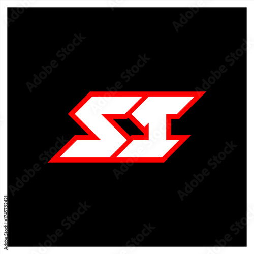 SI logo design, initial SI letter design with sci-fi style. SI logo for game, esport, Technology, Digital, Community or Business. S I sport modern Italic alphabet font. Typography urban style fonts.