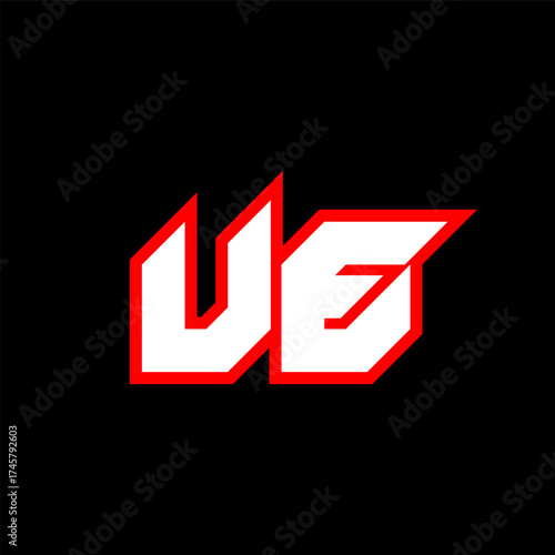 UE logo design, initial UE letter design with sci-fi style. UE logo for game, esport, Technology, Digital, Community or Business. U E sport modern Italic alphabet font. Typography urban style fonts.