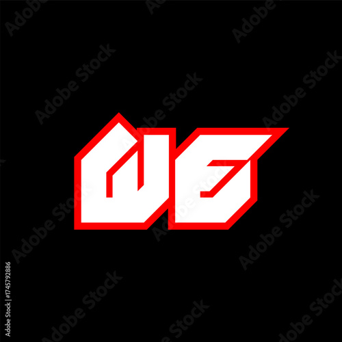 WE logo design, initial WE letter design with sci-fi style. WE logo for game, esport, Technology, Digital, Community or Business. W E sport modern Italic alphabet font. Typography urban style fonts.