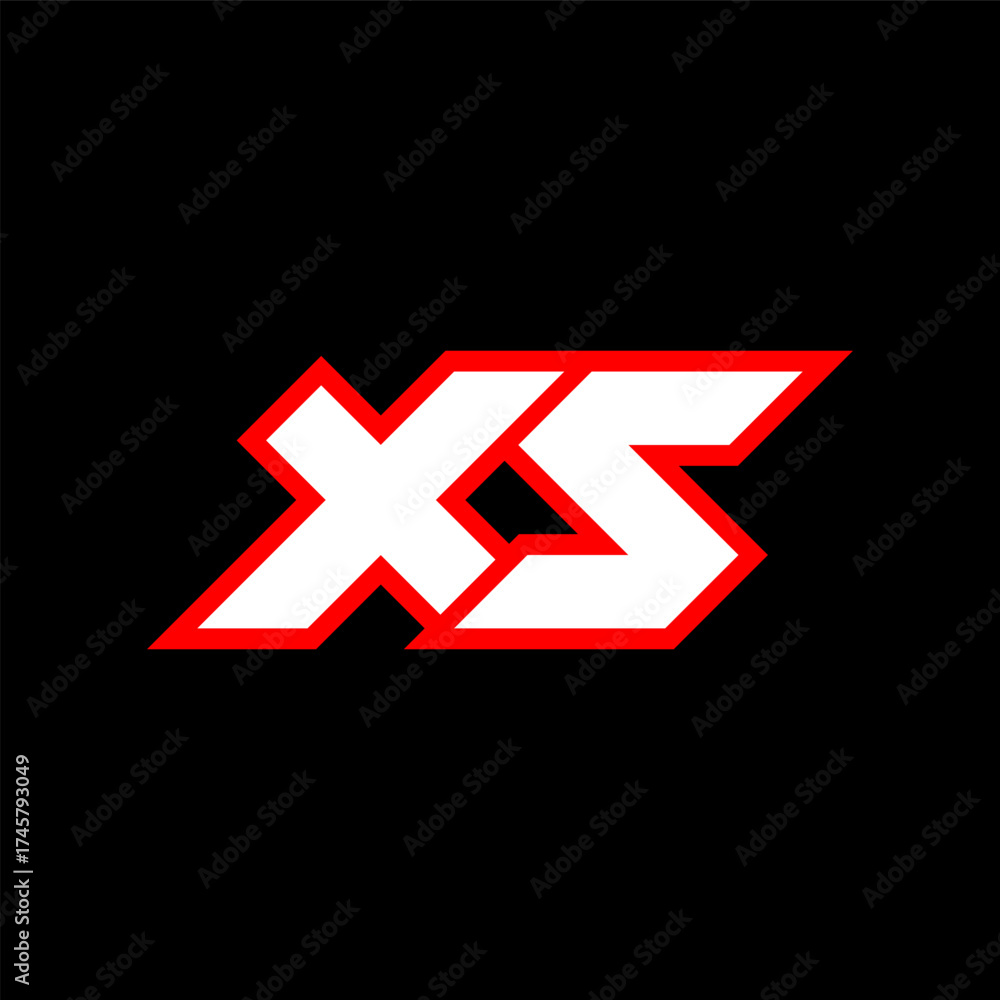 Obraz premium XS logo design, initial XS letter design with sci-fi style. XS logo for game, esport, Technology, Digital, Community or Business. X S sport modern Italic alphabet font. Typography urban style fonts.