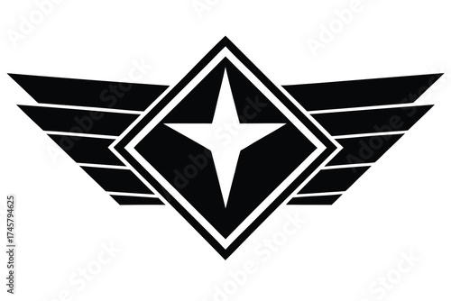  collection of vector wing emblems in a modern, geometric, and stylized design . 