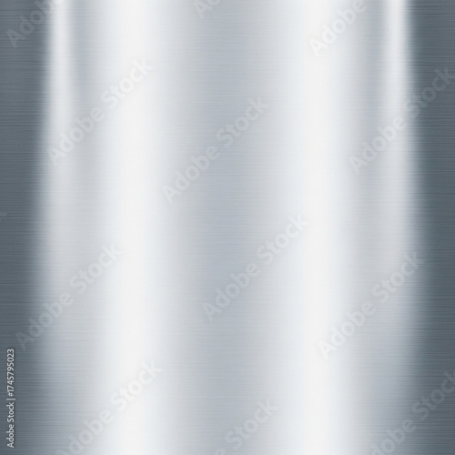 Brushed metal texture with vertical highlights and reflections, a cooltoned metallic background with a subtle brushed finish, perfect for industrial or technological themes
