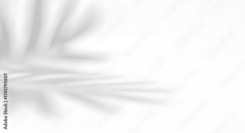 Fototapeta premium Shadow play: The delicate silhouette of a palm frond casts a soft shadow, a symbol of serenity and elegance, evoking feelings of calm and natural beauty.