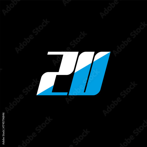 ZU letter logo design on black background. ZU creative initials letter logo concept. ZU icon design. ZU white and blue letter icon design on black background. Z U
