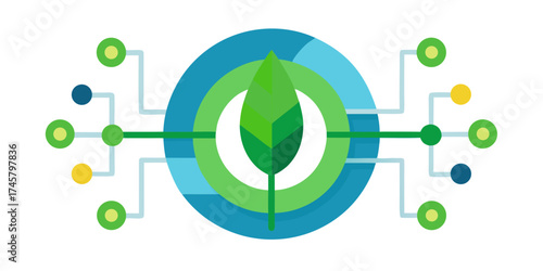 abstract green background with circles