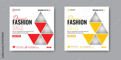 Fashion sale promotional post design, ad banner fashion sale banner template 
