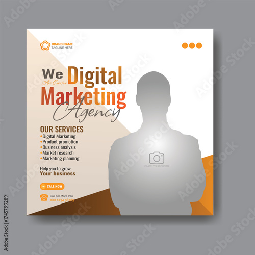 Digital marketing expert agency business promotion and corporate social media web banner poster template
