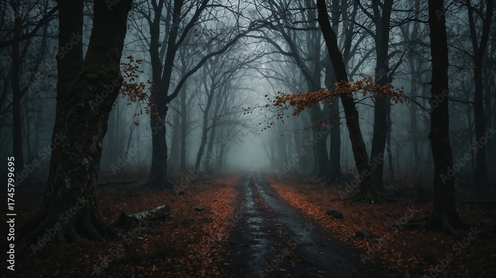 Fototapeta premium Autumn sad picture captured in quiet park setting showcasing emotional solitude, seasonal melancholy, and reflective mood through soft tones and natural surroundings