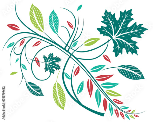 set of vector floral elements