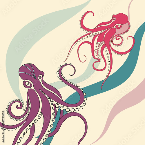 vector illustration of an abstract horse