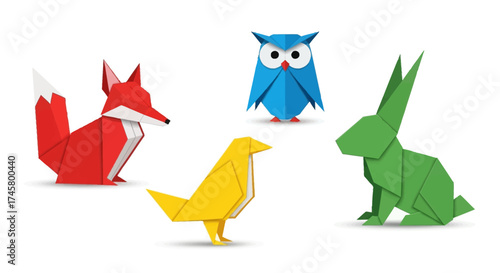 Colorful collection of origami woodland animals.