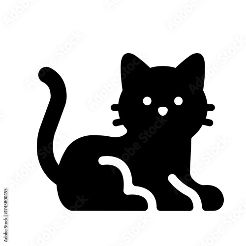 猫のシルエット　アイコン