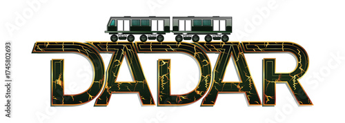 Dadar railway text png , Mumbai Dadar  text effect vector design , Indian city mumbai Dadar station  Local  Train vector design 