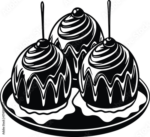 Detailed macro photograph of a single water droplet on a dark surface isolated on transparent background