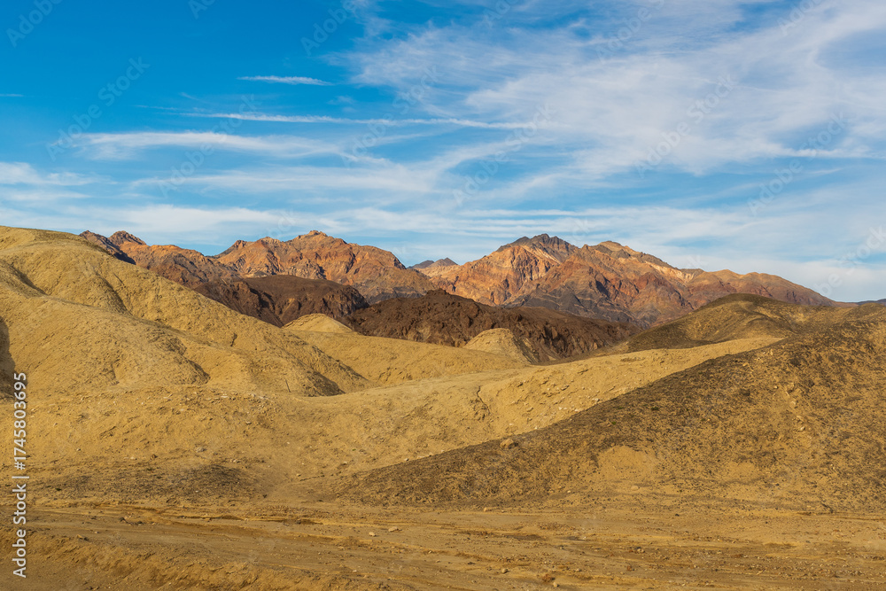 Naklejka premium Textured Desert Landscape in 20 Mule Team Canyon, Death Valley National Park