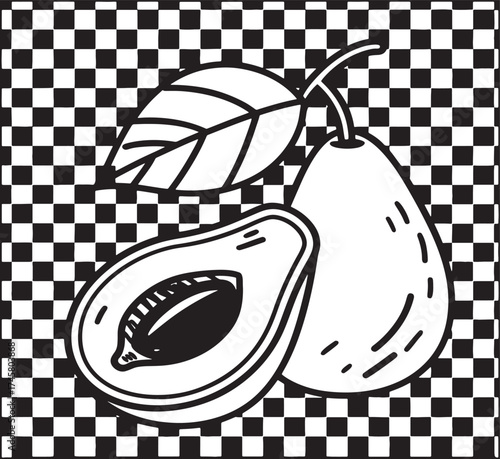 Avocado Fruit Outline Icon Vector Image