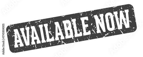 available now rectangular sign. available now stamp