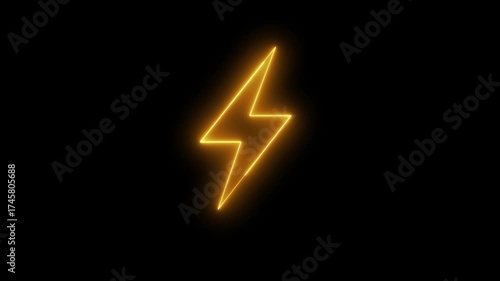 Lightning bolt on black background