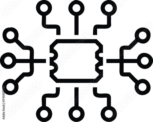 Circuit board technology vector illustration for electronic design and innovation