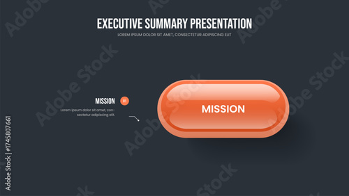 Advertising Launch Slideshow Template Vector Illustration. Investor Campaign One Element Diagram Frame Design. Modern Review 1 Option Infographic Presentation Layout.