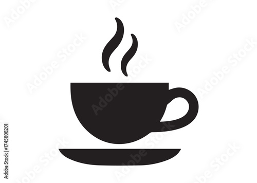 Coffee cup icon, Coffee cup solid vector design