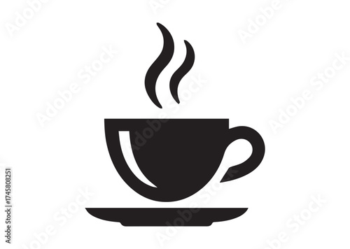 Coffee cup icon, Coffee cup solid vector design