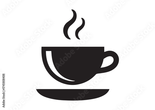 Coffee cup icon, Coffee cup solid vector design