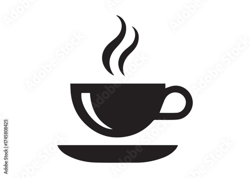Coffee cup icon, Coffee cup solid vector design