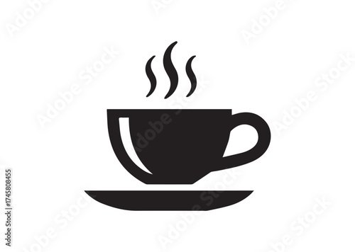 Coffee cup icon, Coffee cup solid vector design